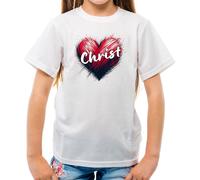 Love Cuore Cristo - T-Shirt - Preghiera Religion Natale Chiesa Gesù
