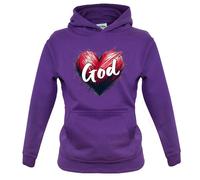 Love Cuore God - Bambini Felpa/Maglione - Preghiera Chiesa Gesù Religion