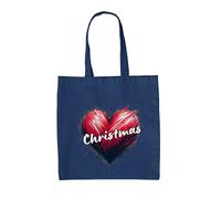 Love Cuore Natale - Borsa Tote IN Tela - Babbo Presents Gesù Famiglia