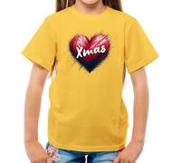 Love Cuore Natale - T-Shirt - Christmas Santa Babbo Presents Gesù Famiglia