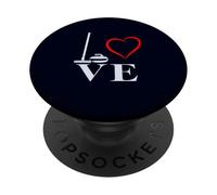 Love Curling - Scopa arricciacapelli a forma di cuore per sport invernali e pietra PopSockets PopGrip Adesivo