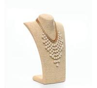 Love de La Vie Espositore per gioielli in corda di canapa, supporto per collana, organizer per collane, busti, grandi dimensioni (beige)