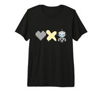 Love Death Robots - Giallo Pixel Cuore, X e Carino Robot Maglietta Premium