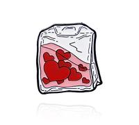 Love Delivery Trasfusione di sangue Fornitura di energia Spilla in lega Amore Nutriente per Distintivo Creativo per Anniversario Gif