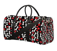 Love Dog Bones - Borsone da viaggio pieghevole, impermeabile, per sport, palestra, con spallacci