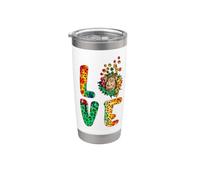 Love Dogue de Bordeaux Dog Sunflower Tie Dye Leopard Pattern Bicchiere termico in acciaio inox doppia parete