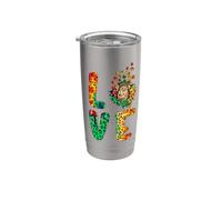 Love Dogue de Bordeaux Dog Sunflower Tie Dye Leopard Pattern Bicchiere termico in acciaio inox doppia parete