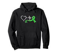 Love Donate - Nastro per la sensibilizzazione alla donazione di organi, con Cuore Verde Felpa con Cappuccio