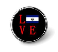 Love El Salvador Flag Round Lapel Pins Decorative Metal Brooches Funny Button Badge for Clothing Bag Hat Gifts