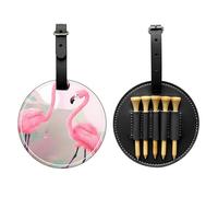 Love Flamingo - Borsa portaoggetti per tee da golf, multifunzione, per uomini, materiale durevole in poliuretano