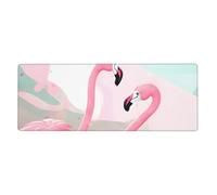 Love Flamingo grande tappetino per mouse con bordi cuciti, tastiera e tappetino per mouse per giocatori, ufficio e casa (80 x 30 cm).