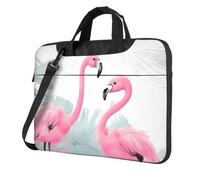 Love Flamingo Laptop Tote Bag per uomo donna manica portatile borsa a tracolla borsa messenger computer, Nero, 14 inch