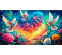 Love-Flowers Jigsaw Puzzle Impossible 1000 Pezzi Decorazione per la casa. Rilassamento e Intelletto per adulti e ragazzi da 14 anni 75x50cm/1000pcs