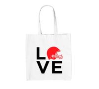 Love Football Americano Casco - Borsa Tote IN Tela - Player Ventola Squadra