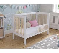 Love For Sleep Culla Neonato 120x60cm con Barriera di Sicurezza in Legno Bianco - Lettino Neonato Trasformabile Legno Pino Baby bed, Lettino Bambino 0-3 ANNI
