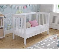Love For Sleep Culla Neonato 120x60cm con Barriera di Sicurezza in Legno Bianco - Lettino Neonato Trasformabile Legno Pino Baby bed, Lettino Bambino 0-3 ANNI