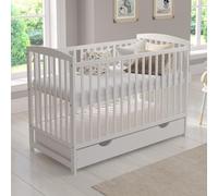 Love For Sleep Culla Neonato 120x60cm con Materasso Bianco JACOB Culla Neonato Legno - Lettino Neonato Trasformabile Legno Pino Baby bed, Lettino Bambino 0-3 ANNI