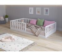 Love For Sleep Letto a pavimento bambini Bianco 90x200cm Montessori Costruzione Adatta ai Bambini, Letto in legno, Letto basso per bambini con doghe di legno