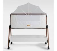 Love For Sleep SnooBee Next To Me Culla Co-Sleeping & Lettino per Bambini - 6 livelli di altezza, ruote, materasso, lati in mesh traspirante con zanzariera (0-6 mesi) - Bianco/Marrone