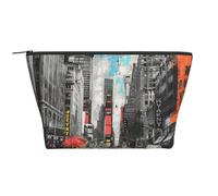 Love from New York, trousse da viaggio con stampa a trapezio, trousse per cosmetici, trousse per articoli da toeletta, organizer per donne