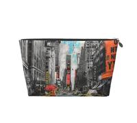 Love from New York, trousse da viaggio con stampa con cerniera dorata, organizer per trucchi e articoli da toeletta per donne, mamme e ragazze, Argento, One Size, Beauty case
