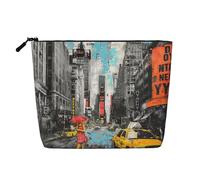 Love from New York, trousse da viaggio con stampa in finto lino, impermeabile, organizer per cosmetici da donna