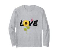 Love Girasole Farfalla - Farfalle Girasoli Maglia a Manica