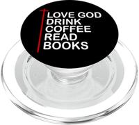 Love God Drink Coffee Read Books Lover Jesus Cross Christian PopSockets PopGrip per MagSafe
