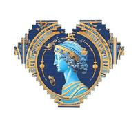 Love Goddess Print Building Brick Block Puzzle - Puzzle a forma di cuore, puzzle con immagine in legno