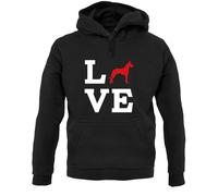 Love Great Dane Cane Silhouette - Felpa con Cappuccio / - Cani - Cagnolino - -