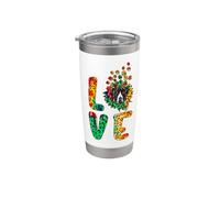 Love Great Dane Dog Funny Sunflower Tie Dye Leopard Pattern Bicchiere termico in acciaio inox doppia parete
