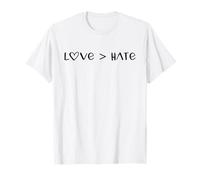 Love Greater Is Than Hate Sign Love Equality Love Wins Heart Maglietta