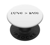 Love Greater Is Than Hate Sign Love Equality Love Wins Heart PopSockets PopGrip Adesivo