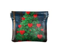 Love Green Merry Christmas Tree - Portamonete da donna in pelle, comodo accessorio da viaggio per uomo e donna, Amore verde Buon albero di Natale, 1 size
