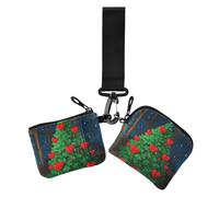 Love Green Merry Christmas Tree Portamonete da donna Portamonete da donna Portamonete di dimensioni compatte Portamonete Organizer con Cerniera Tasca per Monete per Signora 2 Pz, Amore verde Buon