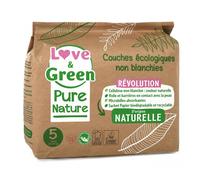 Love & Green Pure Nature Pack de 198 Pannolini Ecologici non Sbiancati T5 x 33 (11-25 kg)