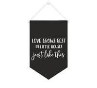 Love Grows Best In Little Houses Just Like This - Striscione in tela motivazionale da appendere alla parete, 25,4 x 38,1 cm, decorazione da parete per camera da letto, cameretta dei bambini