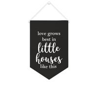 Love Grows Best in Little Houses Like This - Striscione in tela motivazionale da appendere alla parete, striscione decorativo per la casa, per soggiorno, camera da letto, ufficio, regali per le