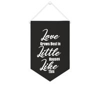 Love Grows Best In Little Houses Like This - Striscione in tela motivazionale da appendere alla parete, 25,4 x 38,1 cm, decorazione da parete per camera da letto, cameretta dei bambini, decorazione