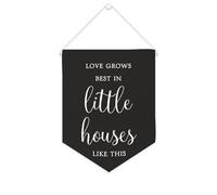 Love Grows Best In Little Houses Like This - Striscione in tela motivazionale da appendere alla parete, 25,4 x 30,5 cm, decorazione da parete per camera da letto, cameretta dei bambini, decorazione