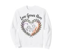 Love Grows Here, Motivo Cuore con Rami d'ulivo Felpa