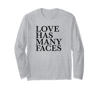 Love Has Many Faces (Love Statement) (Design Minimalista) Maglia a Manica