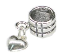 Love Heart argento sterling ciondolo con perline .925 x1 ciondoli perline