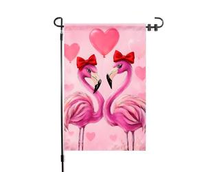 Love Heart Flamingo Bandiere Resistente Alle Intemperie Bandiere Verticale Durevole Bandiera Per Balcone Decorazione Prato 30X45Cm
