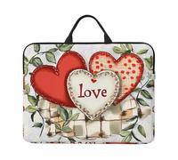Love Heart Geometry Custodia per laptop da 14 pollici San Valentino Borsa per laptop per donne e uomini, borsa da trasporto per computer aziendale resistente all'acqua Custodia antiurto per notebook