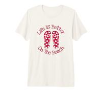 Love Heart Life Is Better On The Beach Infradito costiere Maglietta Premium