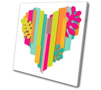 Love Heart multi colour SINGLE TELA parete arte foto stampa