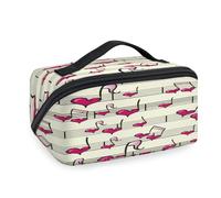 Love Heart Music Notes Borse per il trucco da viaggio per donne uomini ragazze ragazzi borsa per lavaggio musica borsa portatile articoli da toeletta cosmetici organizer borsa doccia