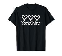 Love Heart Rustic Loves Yorkshire 3 Hearts Inghilterra Maglietta