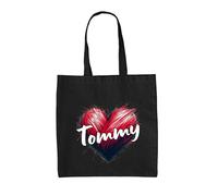 Love Heart Tommy Canvas Tote Bag Borsa Cotone Cotone Testo Singer Tour